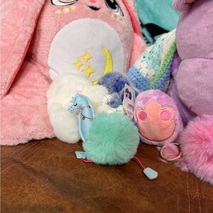 Plush Llama Keychain with Pom Poms